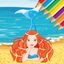 Mermaid Sea Animals Coloring Book Drawing for kids icon