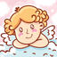 Cupid in love icon