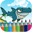 Shark coloring book for kids games icon