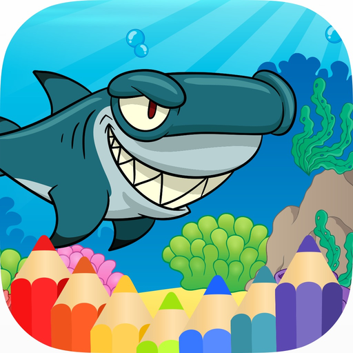 Shark & SeaAnimal Coloring Book Games app icon