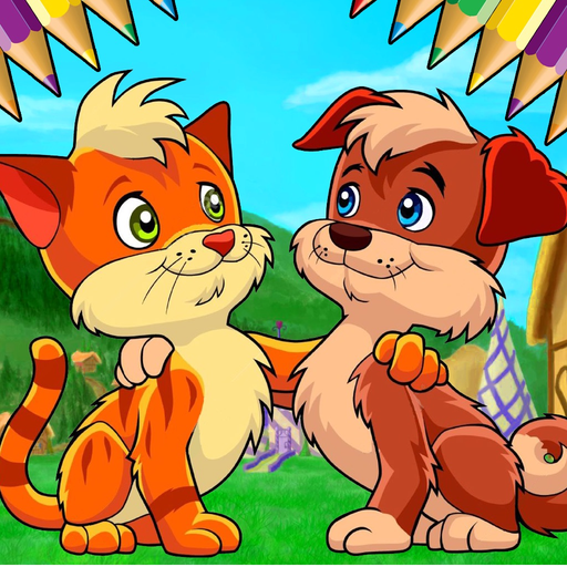 Puppy Kitten Coloring Book - Painting and Drawing app icon