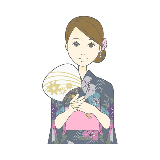 Yukata female sticker app icon