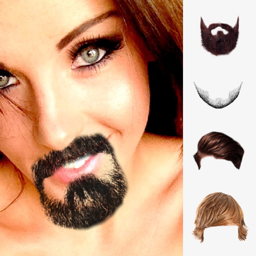 Beard and hair stickers app icon
