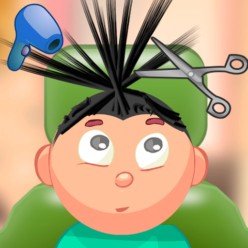 Child game / black hair cut app icon