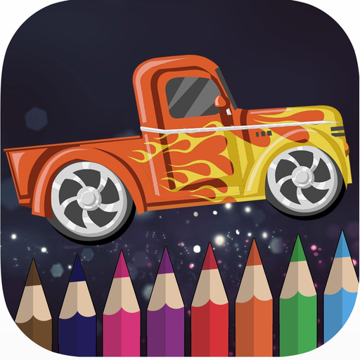 Speed racing car coloring book for kids games app icon