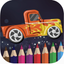 Speed racing car coloring book for kids games icon