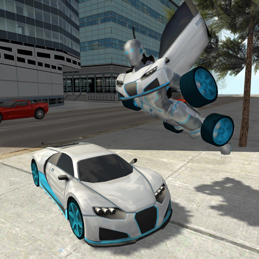 Flying Car Robot Flight Drive Simulator Game 2017 app icon