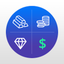 Calculator-Gold Silver Diamond icon