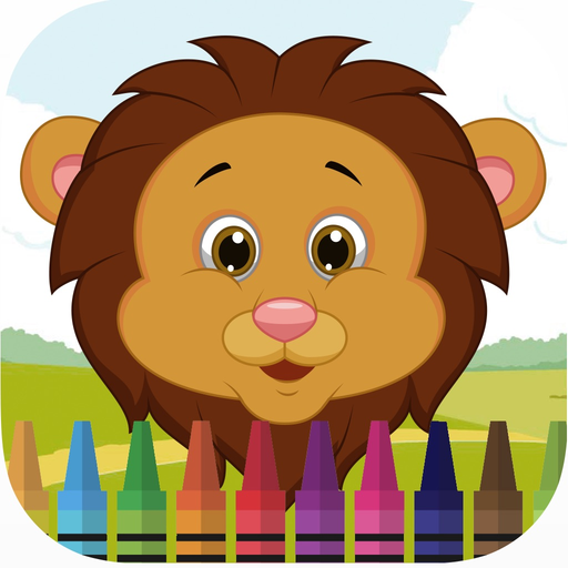 Zoo animal face coloring book for kids games app icon