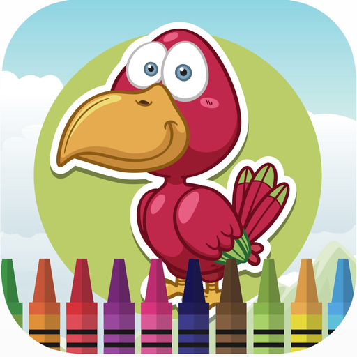 Small birds coloring book for kids games app icon
