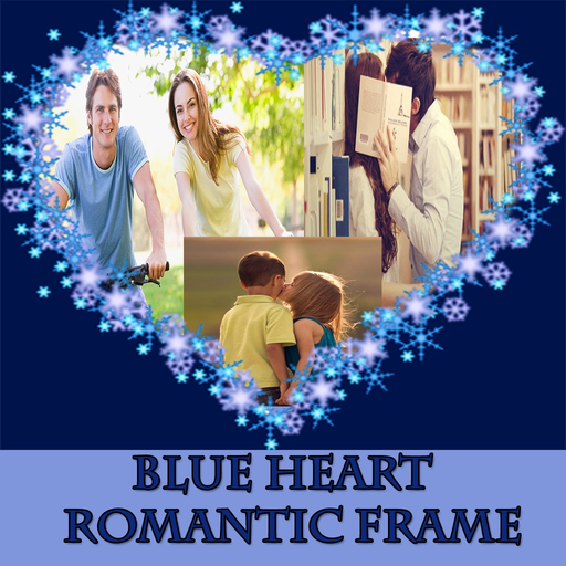 Blue Heart  Romantic Photo Frame app icon