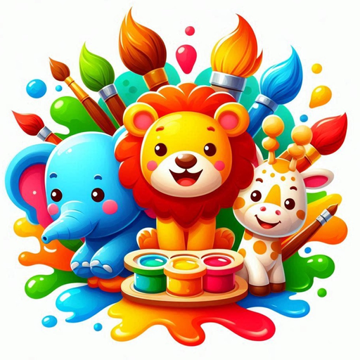 Animals magic coloring pages app icon