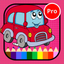 Vehicles coloring pages for kindergarten activitie icon