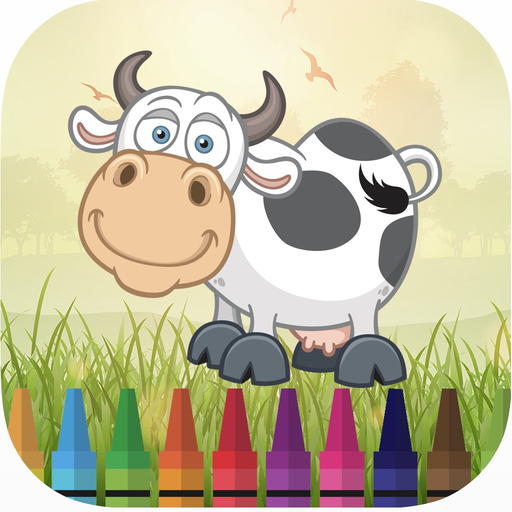 Animal in farm coloring book games for kids app icon