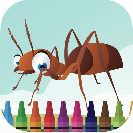 Ant and slither bug coloring book for kids games app icon