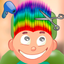 Child game / rainbow hair cut icon
