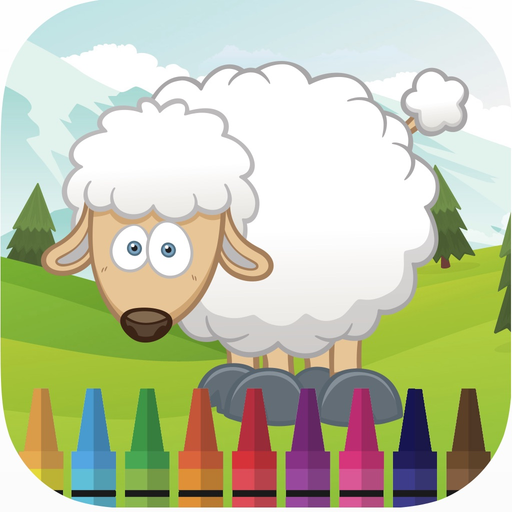 My farm animal coloring book games for kids app icon