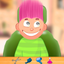 Child game / Pink hair cut icon