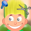 Child game / hair cut (Yellow) icon