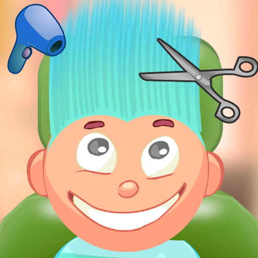 Child game / Cut light blue hair app icon