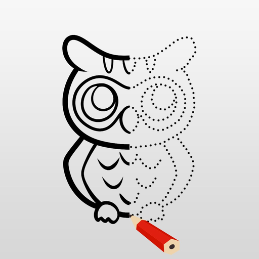 Drawing Animal on Sketch line and Coloring for Kid app icon