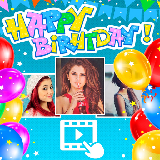 Birthday videos maker app icon
