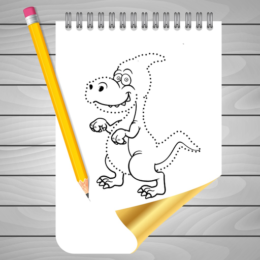 Coloring Book and Drawing Dinosaur on Sketch Line app icon