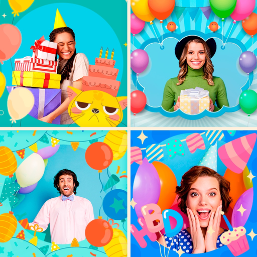Happy birthday frames Maker! app icon
