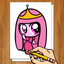 How to Draw Little Princess on Sketch Line icon