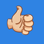 Hand emoji & top text stickers icon