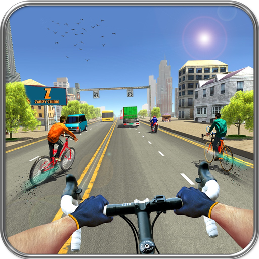 Bicycle City Rider: Endless Highway Racer app icon