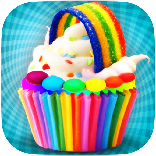 Cooking Colorful Cupcakes Game! Rainbow Desserts app icon