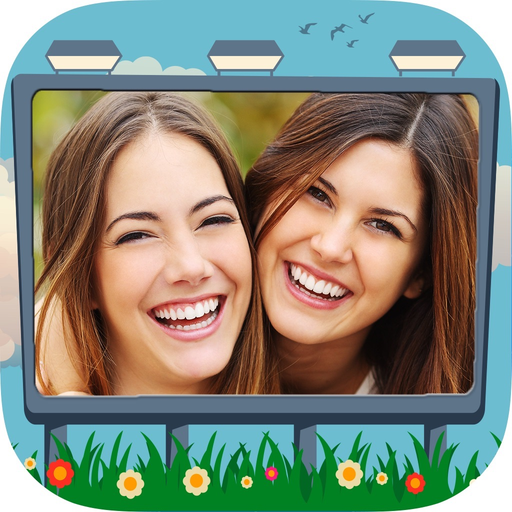 Photo frames of cities & advertisement billboards app icon