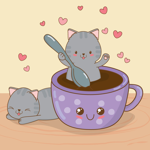 Cats and Coffee Lovers Sticker app icon