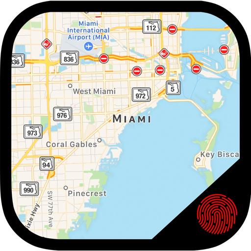 Maps+ Hide Photos inside Maps Using Fingerprint app icon