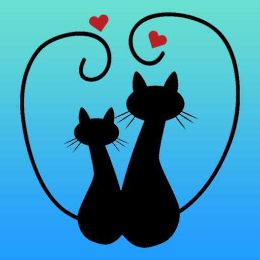 Cute Black Cat stickers emoji app icon