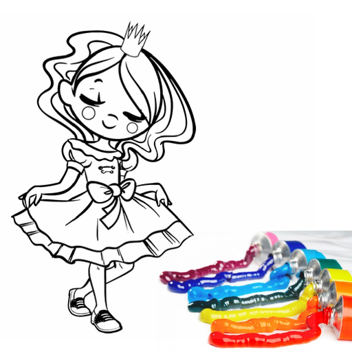 Paint and drawing princesses app icon