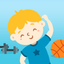 Kids morning exercises icon