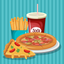 Pizza and French Fries Sticker icon