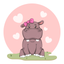 Happy Hippo Sticker Collection icon
