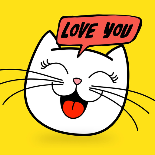 Cute Cat Doodle Stickers app icon