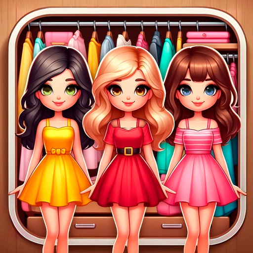 Girls fashion dress up game app icon