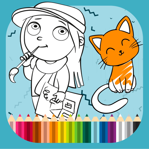Coloring book and learn app icon