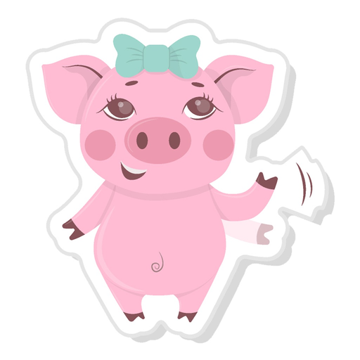 Pink Piggy Animated Stickers app icon