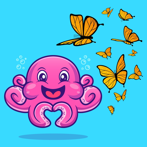 Butterfly & Octopus Stickers app icon