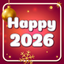 Happy New Year greeting cards icon