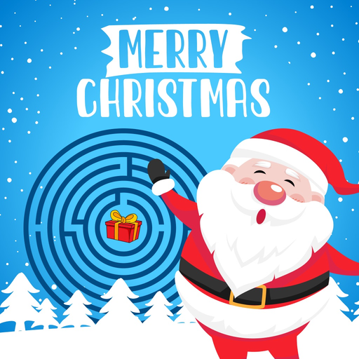 Christmas mazes coloring book app icon