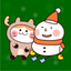 Snowman and Cat at Christmas icon