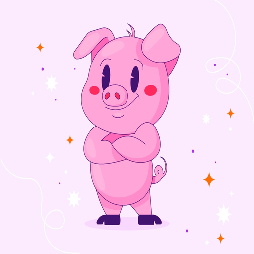 Animated Pink Pig Stickers app icon