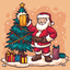 Hand Drawn Santa Emojis icon